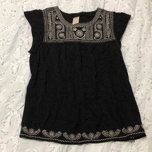 Black and off white 100% Rayon blouse